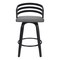 Armen Living Jayden 30" Bar Height Swivel Gray Faux Leather and Black Wood Bar Stool LCJYBAGRBL30 - alternate 6